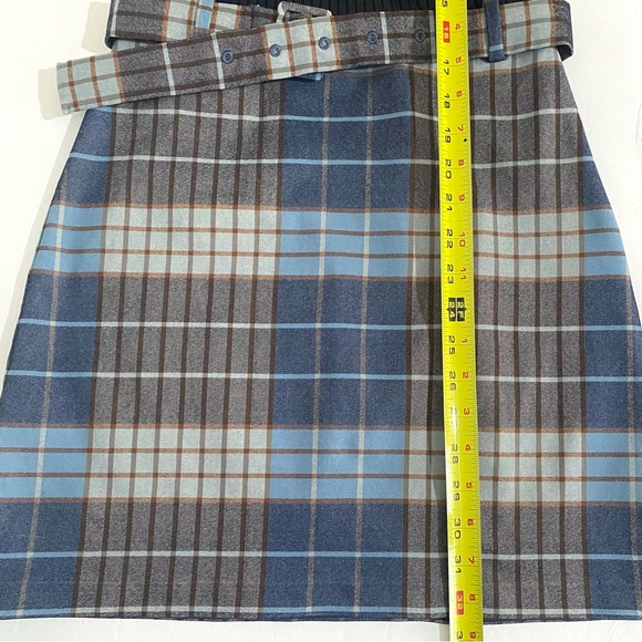 STAUD Patsy Wool Knit Plaid Mini Dress 70s Retro Like New Altered Length - Picture 12 of 16